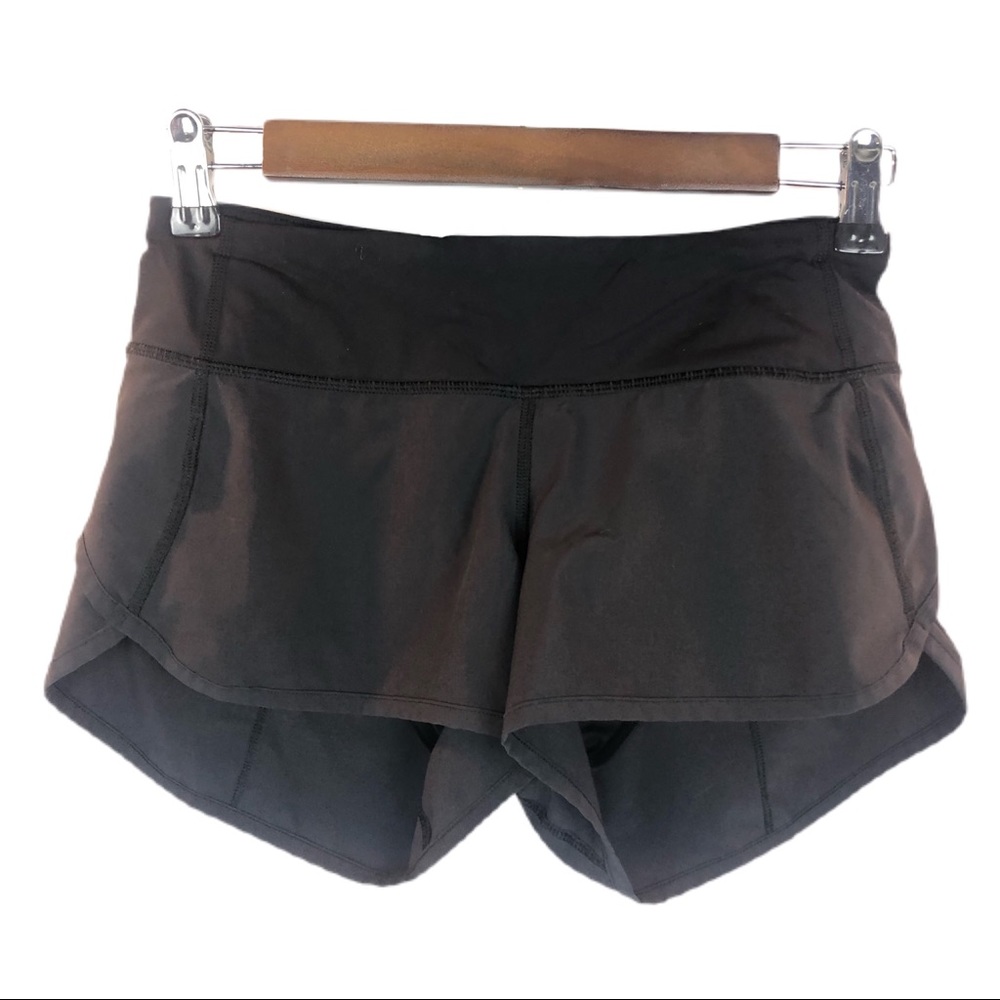 LuLuLemon Run Times Black on Black Shorts Size